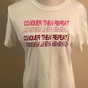 ASICS Womens Size L T-shirt Tee Shirt Short Sleeve White Cotton Short Sleeve